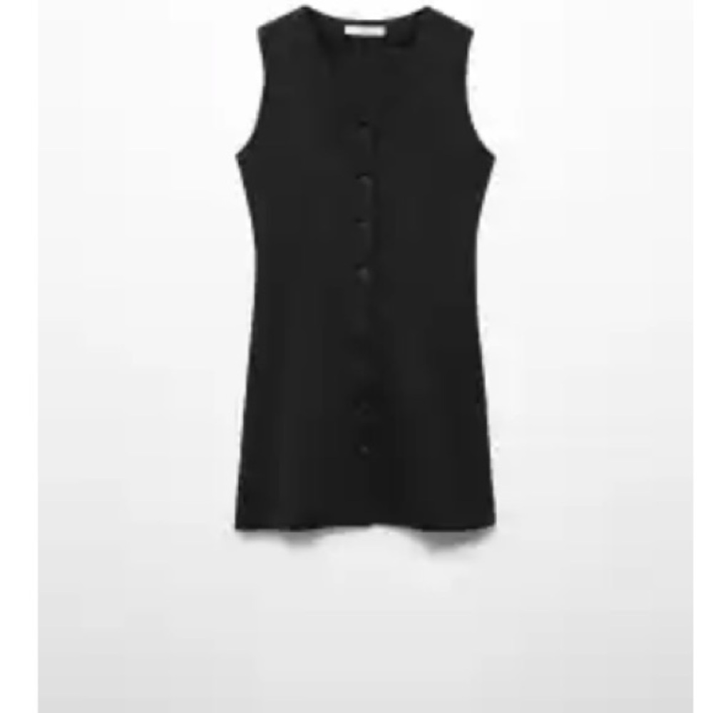 Mango Black Sleeveless Sheath Mini Dress